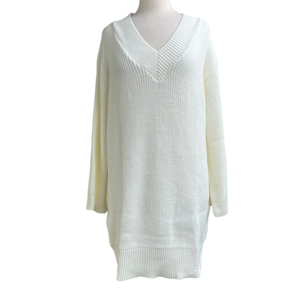 Topshop NWOT oversized knit Vneck mini sweater dress medium 8-10 - Picture 2 of 11